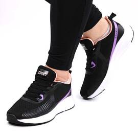 ​Sneakers de dama cu talpa din spuma , usori si comozi 604-BLACK/PURPLE, Culoare (12): Alb, Negru, Mov, Marime (12): 37 - - Roveli