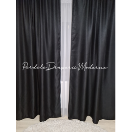 Draperie moderna pentru Living sau Dormitor, marime la comanda, model BLACKOUT, culoare NEGRU - - Roveli