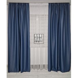 Draperie SATIN pentru Living sau Dormitor, model BLACKOUT, culoare BLEUMARIN - - Roveli
