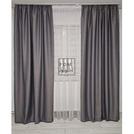Draperie Satin pentru Living sau Dormitor, Model BLACKOUT, culoare GRI - - Roveli