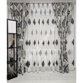 SET Perdea si Draperie la comanda Model BAROC GRI/NEGRU H - - Roveli
