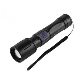 Lanterna LED XHP100 cu zoom si incarcare USB din aliaj aluminiu : Culoare - negru, Culoare (tm): negru - - Roveli