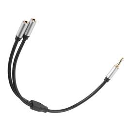 Cablu adaptor audio QHD74, 3.5mm, 20cm - - Roveli