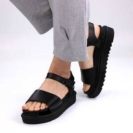 ​Sandale casual de dama , trendy , cu talpa voluminoasa  SK259-D4-BLACK, Culoare (12): Negru, Marime (12): 36 - - Roveli