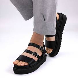 Sandale casual de dama , trendy , cu talpa voluminoasa  SK259-D1-BLACK, Culoare (12): Negru, Marime (12): 37 - - Roveli