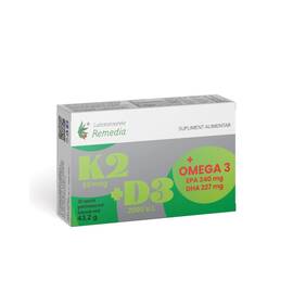 K2 + D3 + Omega 3 30 capsule Laboratoarele Remedia - - Roveli