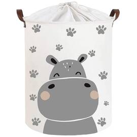Cos Pliabil Pentru Jucarii, Rufe, Bumbac Canvas, Impermeabil, SIPO, 35x42 cm, Bumbac, 43l, Hippo - - Roveli