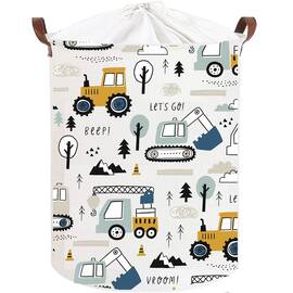 Cos Pliabil Pentru Jucarii, Rufe, Bumbac Canvas, Impermeabil, SIPO, 35x42 cm, Bumbac, 43l, Mini Trucks - - Roveli