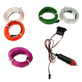 Banda neon auto, flexibila, 12V, LED 2m, diverse culori - - Roveli
