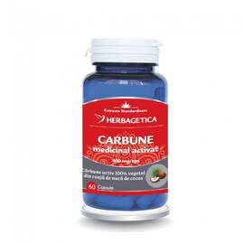 Carbune Medicinal Activat 60 capsule Herbagetica - - Roveli