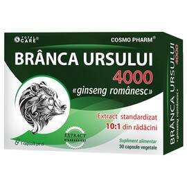 BRANCA URSULUI 4000 Afrodisiac Natural Pentru Femei Si Barbati 30 capsule CosmoPharm - - Roveli
