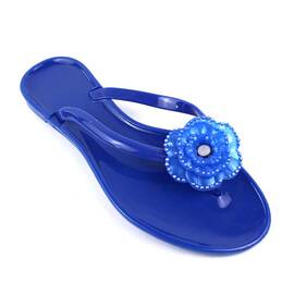 ​Papuci de dama, flip-flops din cauciuc 2135-DK. BLUE, Culoare (12): Albastru, Marime (12): 39 - - Roveli