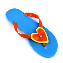 Papuci de dama, flip -flop din cauciuc 2137-HEART-BLUE, Culoare (12): Bleu, Marime (12): 37 - - Roveli