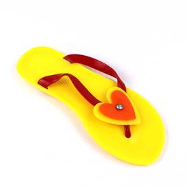 Papuci de dama, flip -flop din cauciuc 2137-HEART-YELLOW, Culoare (12): Galben, Marime (12): 38 - - Roveli