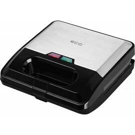 Sandwich-maker ECG S3173 3in1 Triangle, 750W, 3 tipuri de placi detasabile, negru-otel inoxidabil - - Roveli