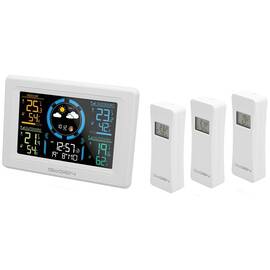 Statie meteo interior-exterior GoGEN ME 3397 W, LCD color, 3 senzori inclusi, ceas cu alarma, alb - - Roveli