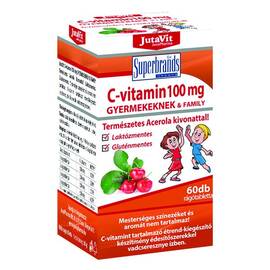 VITAMINA C 100 MG CU EXTRACT NATURAL DE ACEROLA PTR COPII 60 TAB MASTICABILE JUTAVIT - - Roveli