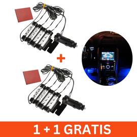 Set 4 x lumini ambientale auto LED, interior, TY780, 1+1 gratis - - Roveli