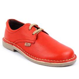 Pantofi unisex , pentru copii , din piele naturala 853-ROSU, Culoare (12): Rosu, Marime (12): 33 - - Roveli
