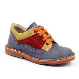 Pantofi usori din piele naturala , pentru copii , cu talpa cusuta 2635-BLUE/ROSU/GALBEN, Culoare (12): Albastru, Rosu, Galben, Marime (12): 25 - - Roveli