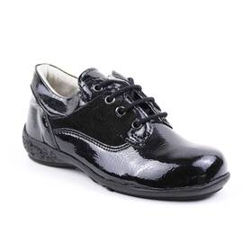 Pantofi casual, de copii , din piele naturala 2635-NEGRU/LAC, Culoare (12): Negru, Marime (12): 27 - - Roveli