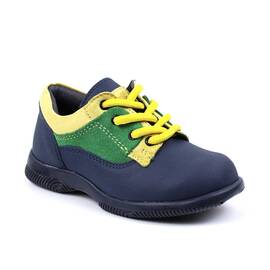 Pantofi casual, de copii , din piele naturala 2635-BLEUMARIN/VERDE, Culoare (12): Bleumarin, Marime (12): 26 - - Roveli