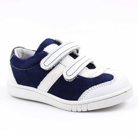Pantofi sport , pentru copii , din piele naturala , cu talapa cusuta 1839-ALB/BLEUMARIN, Culoare (12): Alb, Bleumarin, Marime (12): 28 - - Roveli