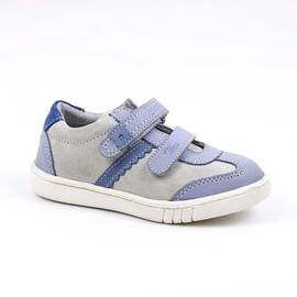Pantofi sport , pentru copii , din piele naturala , cu talapa cusuta 1839-BLEU/ALB, Culoare (12): Alb, Gri, Bleu, Marime (12): 29 - - Roveli