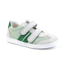 Pantofi casual ,unisex , pentru copii , din piele naturala 3229-GRI/VERDE, Culoare (12): Gri, Verde neon, Marime (12): 30 - - Roveli