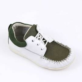 Pantofi usori pentru copii , din piele naturala 370-ALB/VERDE, Culoare (12): Alb, Verde, Marime (12): 25 - - Roveli