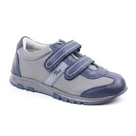 Pantofi casual ,unisex , pentru copii , din piele naturala 3229-BLEUMARIN/GRI, Culoare (12): Bleumarin, Marime (12): 32 - - Roveli