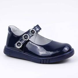 ​Pantofi usori , de copii , cu bareta decorata 1527-BLEUMARIN, Culoare (12): Bleumarin, Marime (12): 24 - - Roveli