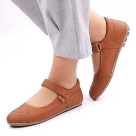 Pantofi usori si comozi , de dama , din piele naturala 3199-COGNAC, Culoare (12): Camel, Marime (12): 39** - - Roveli
