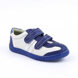 Pantofi sport , pentru copii , din piele naturala , cu talpa cusuta 1839-ALBASTRU/ALB/G, Culoare (12): Albastru, Marime (12): 34 - - Roveli
