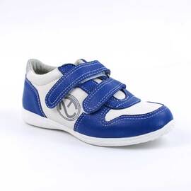 Pantofi sport , pentru copii , din piele naturala , cu talpa cusuta 3251-ALBASTRU/ALB, Culoare (12): Albastru, Marime (12): 34 - - Roveli