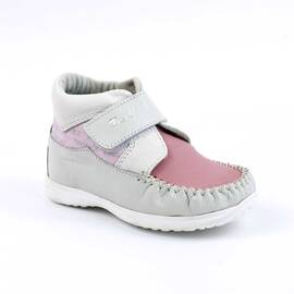 Ghete usoare pentru copii , din piele naturala  2907-ALB/ROZ, Culoare (12): Alb, Roz, Marime (12): 27 - - Roveli