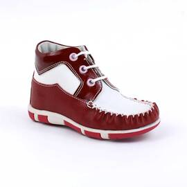 Ghete usoare pentru copii , din piele naturala  2908-ROSU/ALB, Culoare (12): Alb, Rosu, Marime (12): 28 - - Roveli