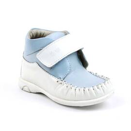 Ghete usoare pentru copii , din piele naturala  2907-BLEU/ALB, Culoare (12): Alb, Bleu, Marime (12): 24 - - Roveli