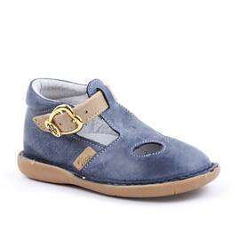 ​Pantofi comozi , pentru copii , decupati , din piele naturala 3208-BLEU2, Culoare (12): Bej, Bleu, Marime (12): 29 - - Roveli