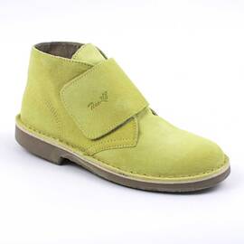 Ghete usoare , pentru copii , din piele naturala intoarsa , cu talpa cusuta 446-MUSTAR, Culoare (12): Verde neon, Marime (12): 33 - - Roveli