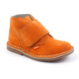 Ghete usoare , pentru copii , din piele naturala intoarsa , cu talpa cusuta 446-PORTOCALIU, Culoare (12): Portocaliu, Marime (12): 27 - - Roveli