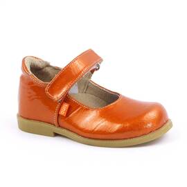 Pantofi usori , de copii ,din piele naturala lacuita  2072-PORTOCALIU, Culoare (12): Portocaliu, Marime (12): 24 - - Roveli