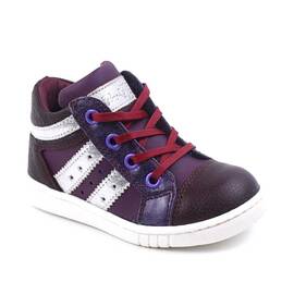 Ghete sport pentru copii , din piele naturala 3234-BORDO/BORDO, Culoare (12): Argintiu, Mov, Bordo, Marime (12): 29 - - Roveli