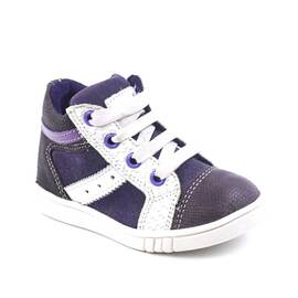 Ghete sport pentru copii , din piele naturala 3234-MOV/ALB, Culoare (12): Alb, Mov, Marime (12): 24 - - Roveli