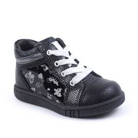 Ghete sport pentru copii , din piele naturala 3234-NEGRU/MULTICOLOR, Culoare (12): Multicolor, Marime (12): 27 - - Roveli