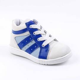Ghete sport pentru copii , din piele naturala 3234-ALB/BLEU, Culoare (12): Alb, Albastru, Bleu, Marime (12): 25 - - Roveli