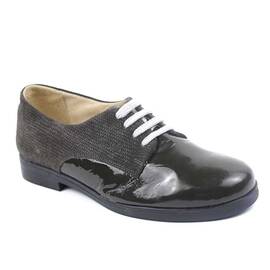 ​Pantofi  de dama , comozi , din piele naturala , lacuita 5002-GRI, Culoare (12): Gri inchis, Marime (12): 39** - - Roveli