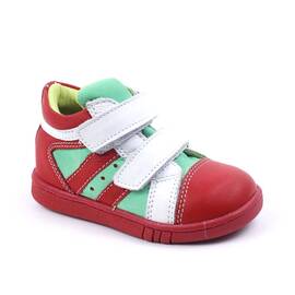 Ghete sport pentru copii , din piele naturala 3237-ROSU/ALB, Culoare (12): Alb, Rosu, Verde, Marime (12): 23 - - Roveli
