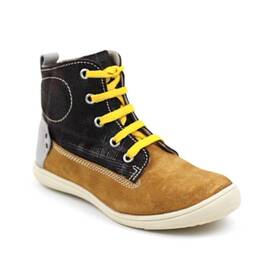Ghete inalte pentru copii , din piele naturala  3144-MARO/BEJ, Culoare (12): Bej, Galben, Maro, Marime (12): 32 - - Roveli