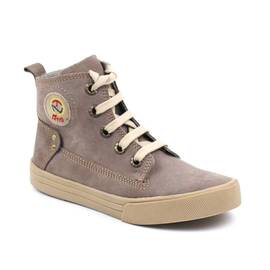 Ghete inalte pentru copii , din piele naturala , cu talpa groasa  3144-GRI, Culoare (12): Gri, Marime (12): 32 - - Roveli